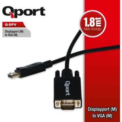 QPORT DP TO VGA 1,8M ÇEVİRİCİ KABLO resmi