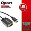 QPORT HDMI TO VGA 1,8 METRE ÇEVİRİCİ KABLO resmi
