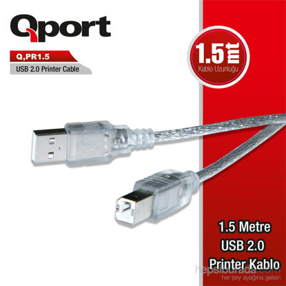 QPORT Q-PR1.5 USB 2.0 1.5M YAZICI KABLOSU resmi