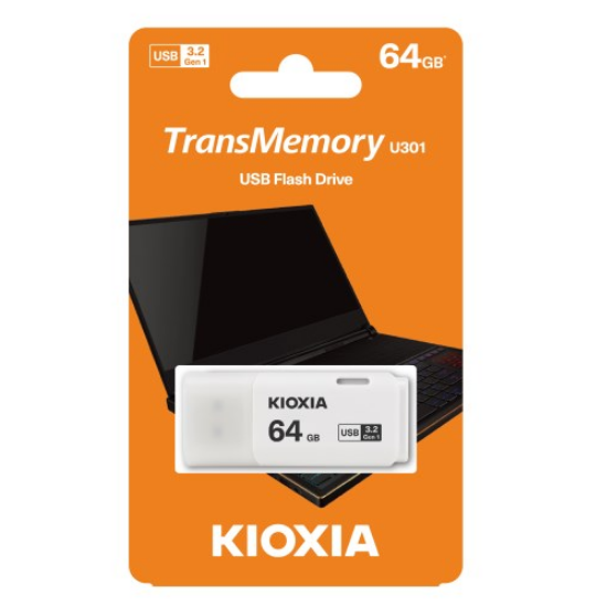 KIOXIA U301 64GB USB3.2 GEN 1 LU301W064GG4 BEYAZ resmi