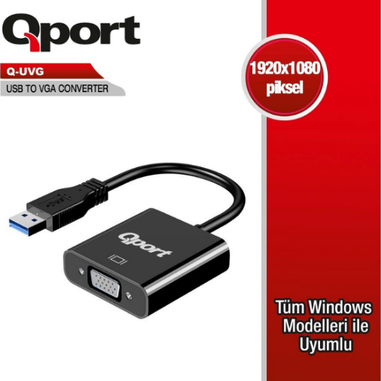 QPORT USB 3.00 TO VGA ÇEVİRİCİ resmi